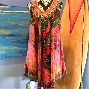 ⭐️Celina,Peacock & Rhinestones, lIncredible Lightweight Cover-Up,Design 🔥,Size L